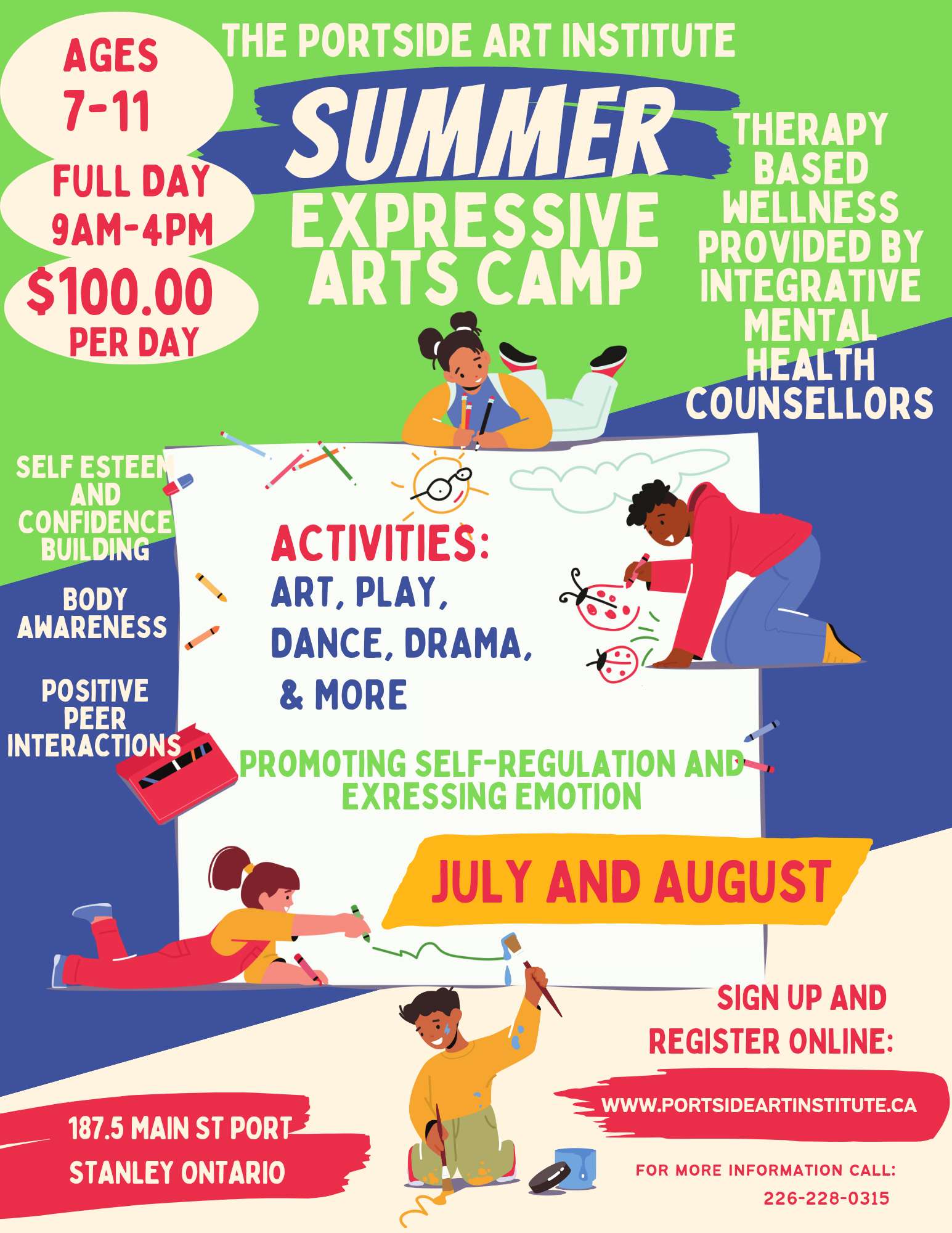 Colorful Creative Summer Art Camp Flyer
